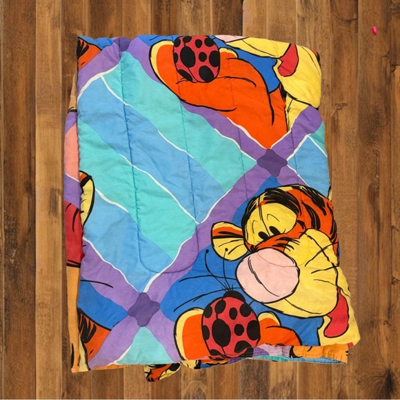 Disney Other - Vintage Pooh & Tigger Reversible Comforter – Ladybug Print – Disney Kids Twin